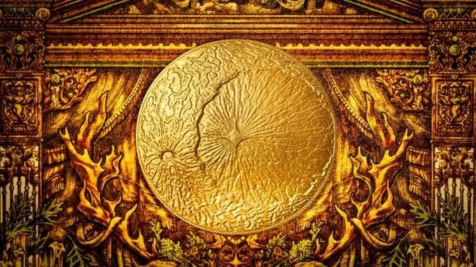 The moon symbol, inspired by a real crater on the moon